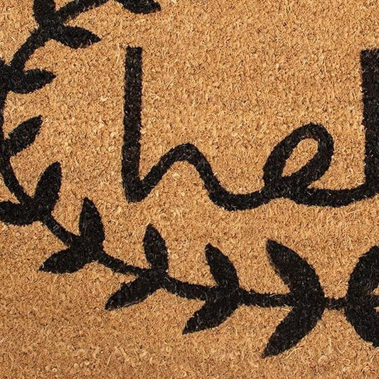 17" X 29" Natural And Black Hello Outdoor Coir Door Mat-2