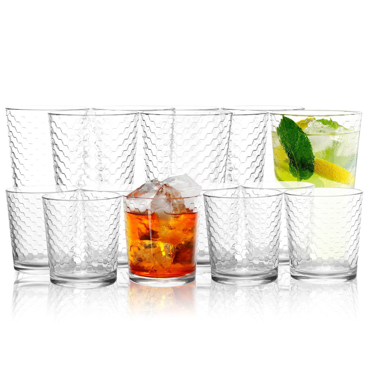 Pasabahce 16 Piece Horizon Double Old Fashioned and Tumbler Glass Set-0