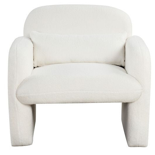 Modern Accent Chair with Waist Pillow and Armrests for Living Room Bedroom-Beige-2