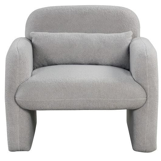Modern Accent Chair with Waist Pillow and Armrests for Living Room Bedroom-Beige-7