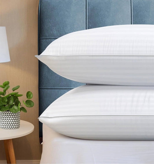 Set of 2 Machine Washable Down Alternative Bed Pillow with Cotton Cover - Queen-1