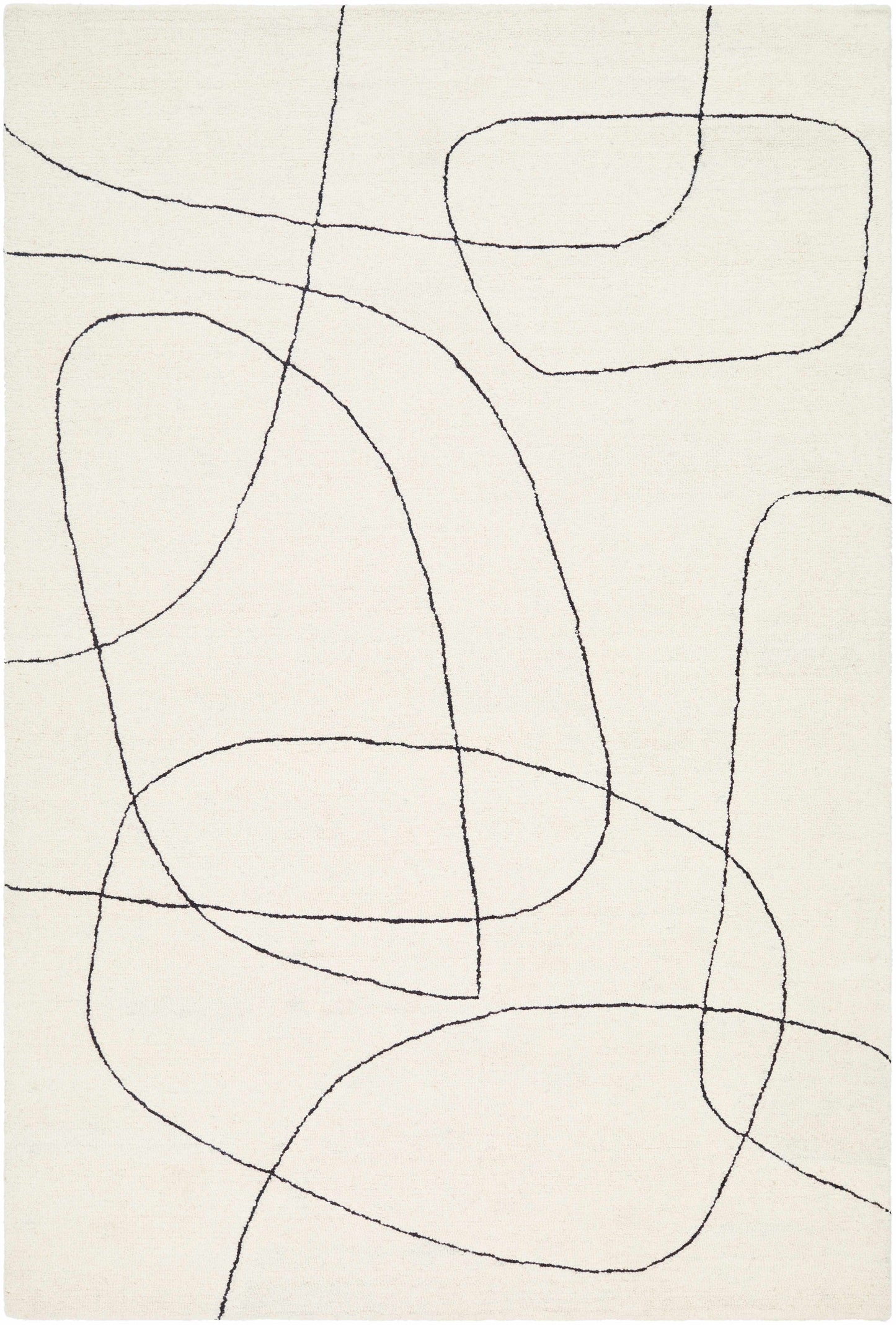 Deniz Modern Off-White Wool Rug-0
