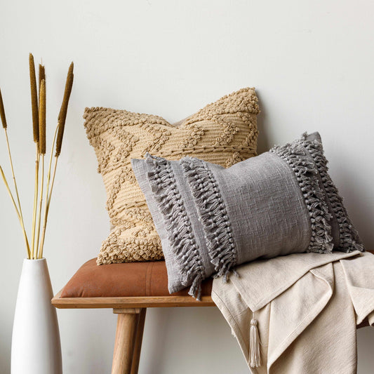 Beige Cotton Throw Blanket-3