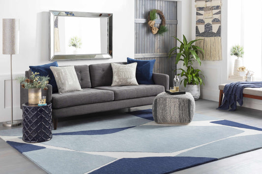 Robbins Modern Blue Wool Rug-0