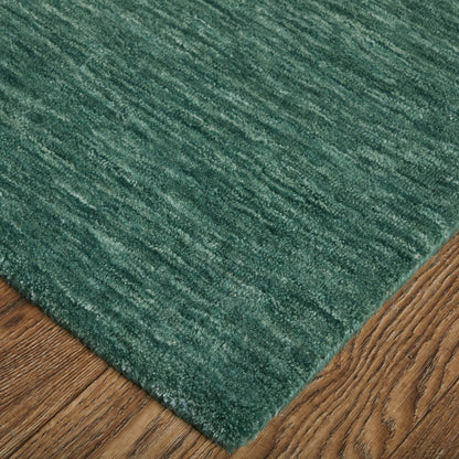 Luna Modern Solid - Green/White Area Rug-2
