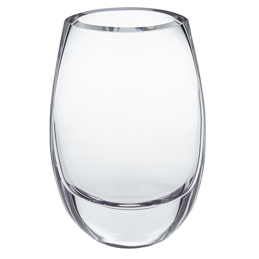 8" Clear Oval Crystal Glass Table Vase-1