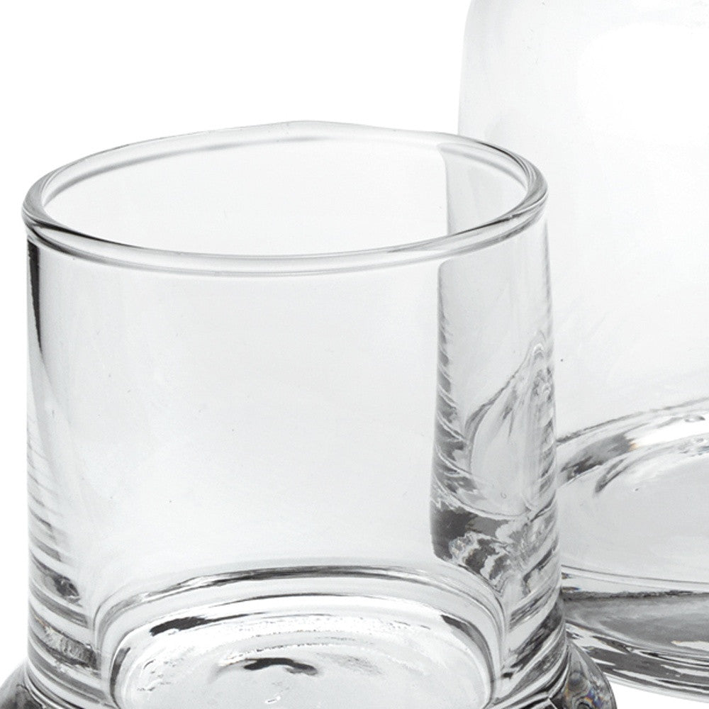 Set of Two Clear Crystal Glass Stemless Carafe And Drinking Glass-2