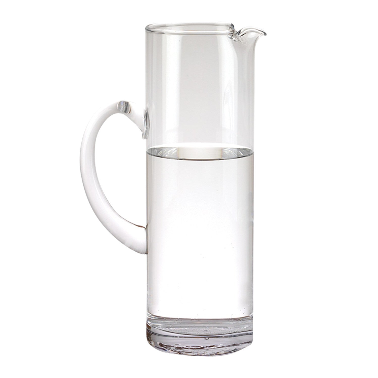 10" Clear Mouth Blown Lead Free Crystal Glass Pitcher-1