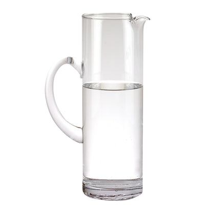 10" Clear Mouth Blown Lead Free Crystal Glass Pitcher-1