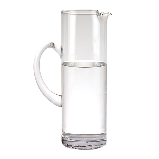 10" Clear Mouth Blown Lead Free Crystal Glass Pitcher-1