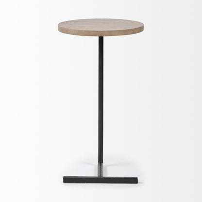 15" Natural and Black Solid Wood and Metal-2