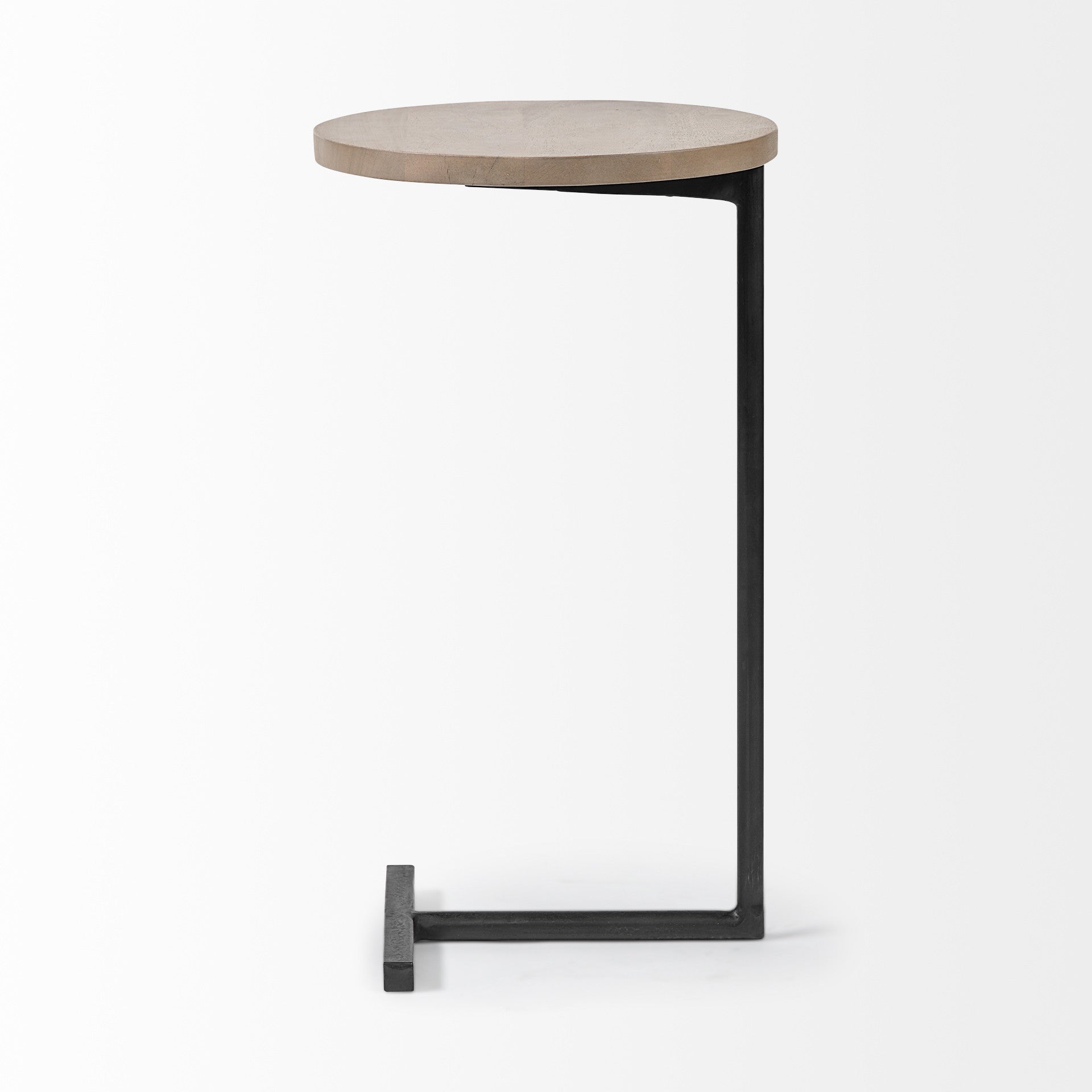 15" Natural and Black Solid Wood and Metal-3
