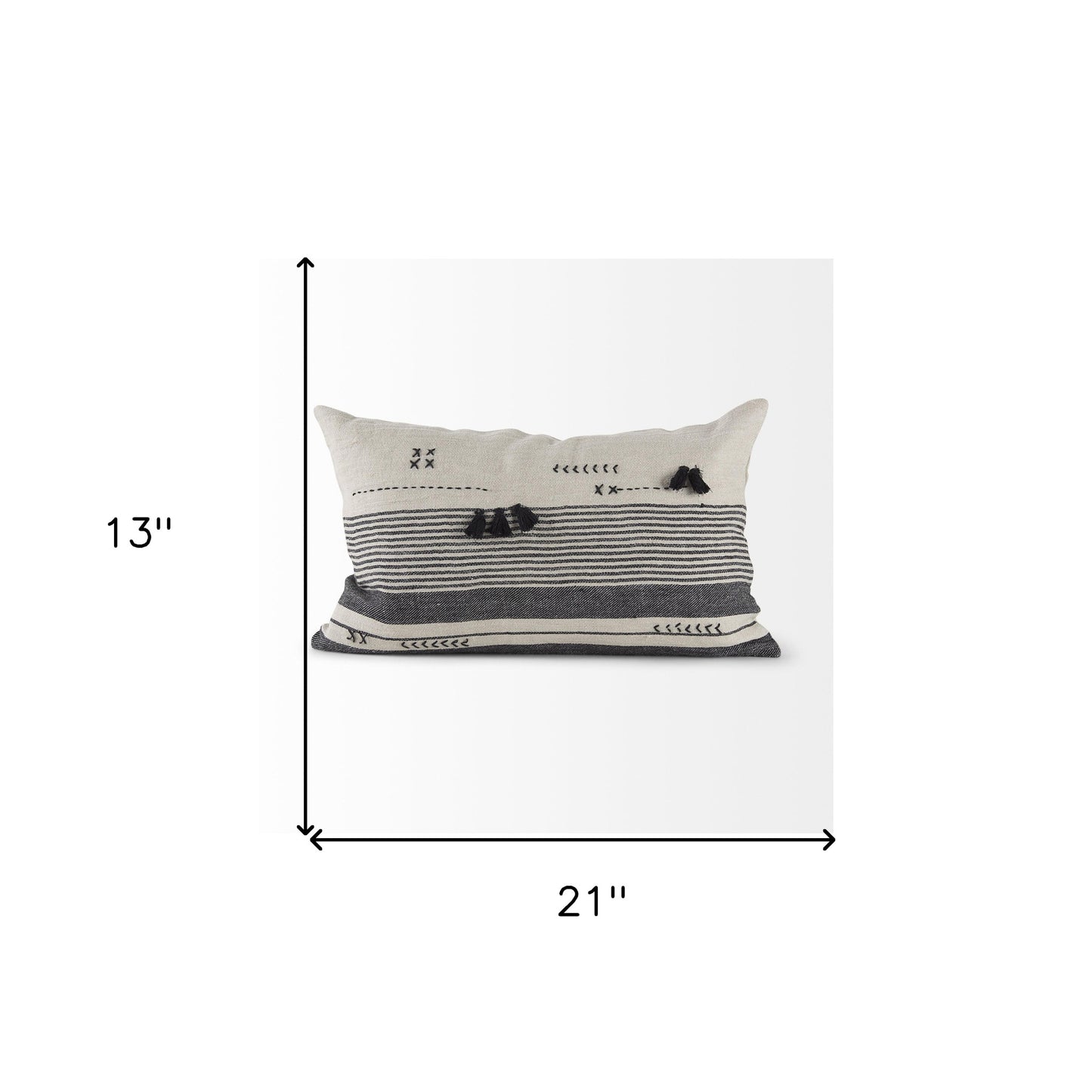 Light Gray Detailed Lumbar Throw Pillow Cover-8