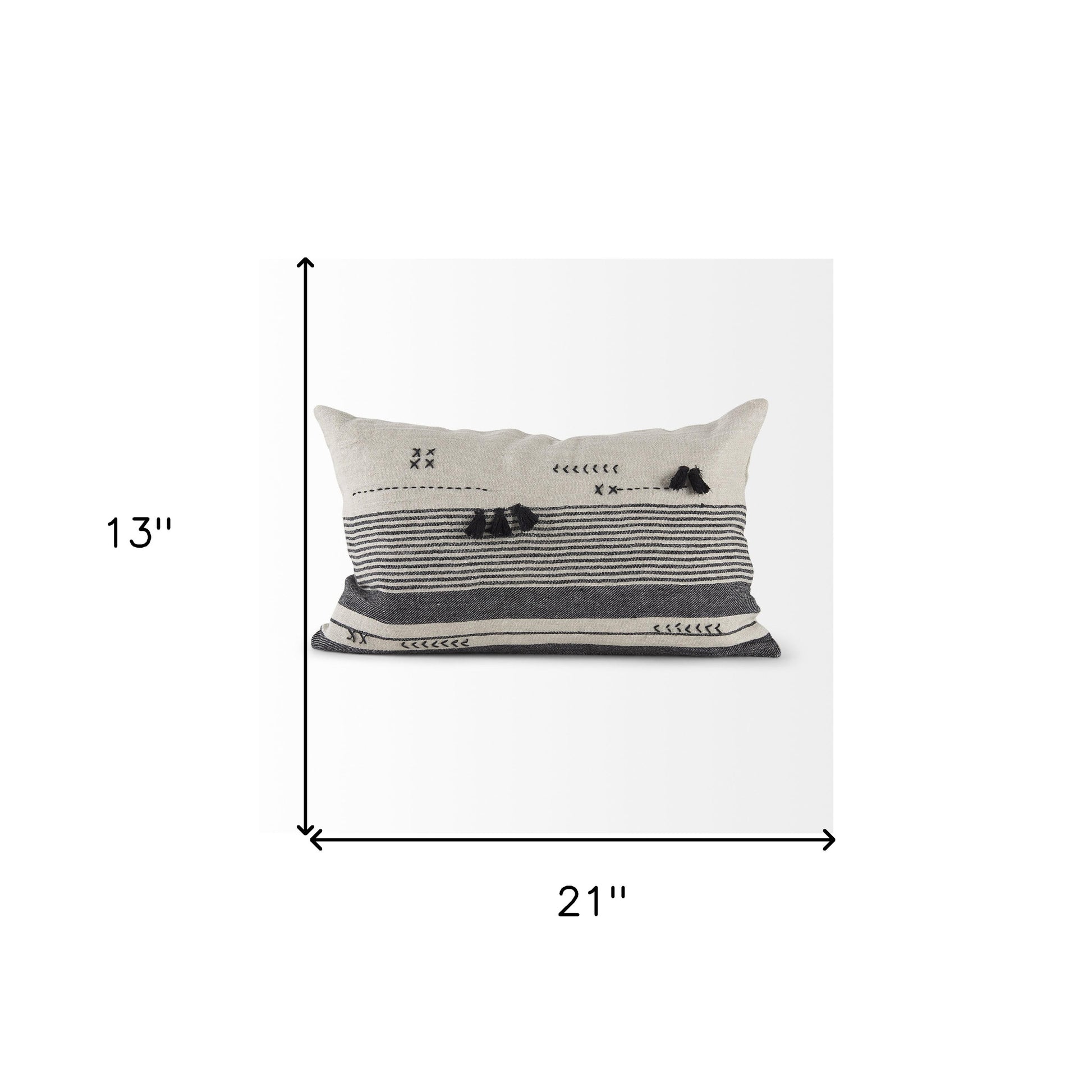 Light Gray Detailed Lumbar Throw Pillow Cover-8
