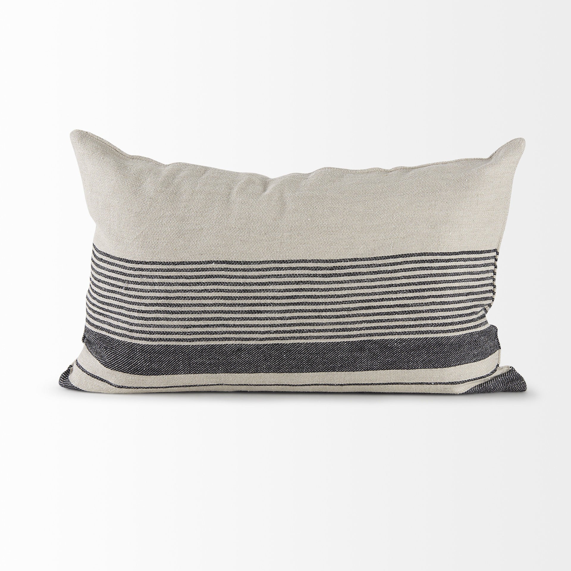 Light Gray Detailed Lumbar Throw Pillow Cover-3
