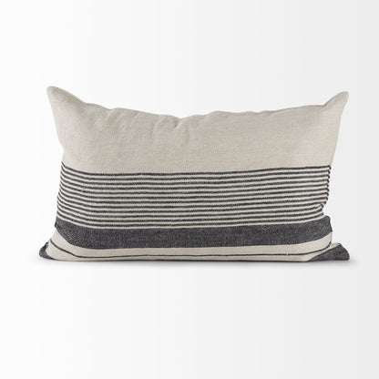 Light Gray Detailed Lumbar Throw Pillow Cover-3