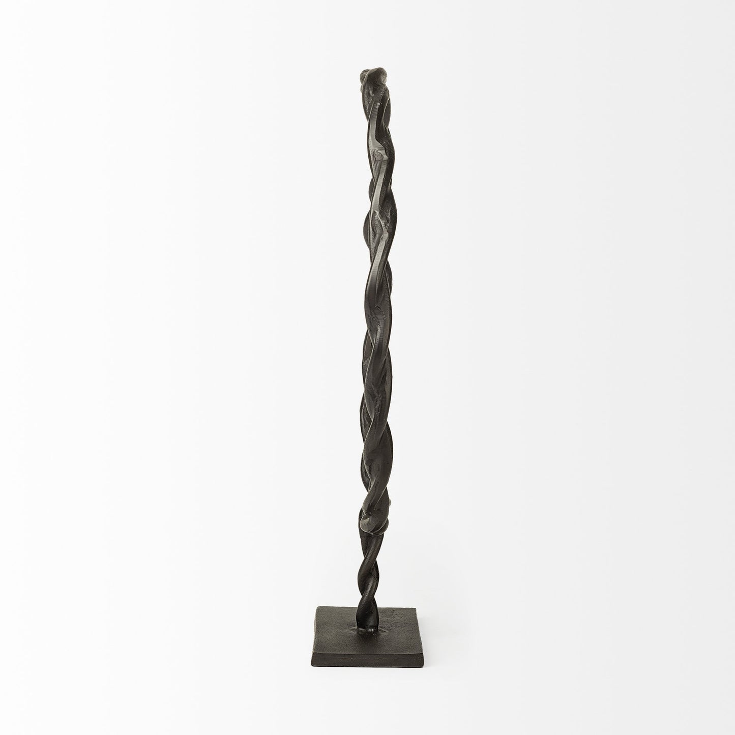 23" Black Metal Round Braided Tabletop Sculpture-3