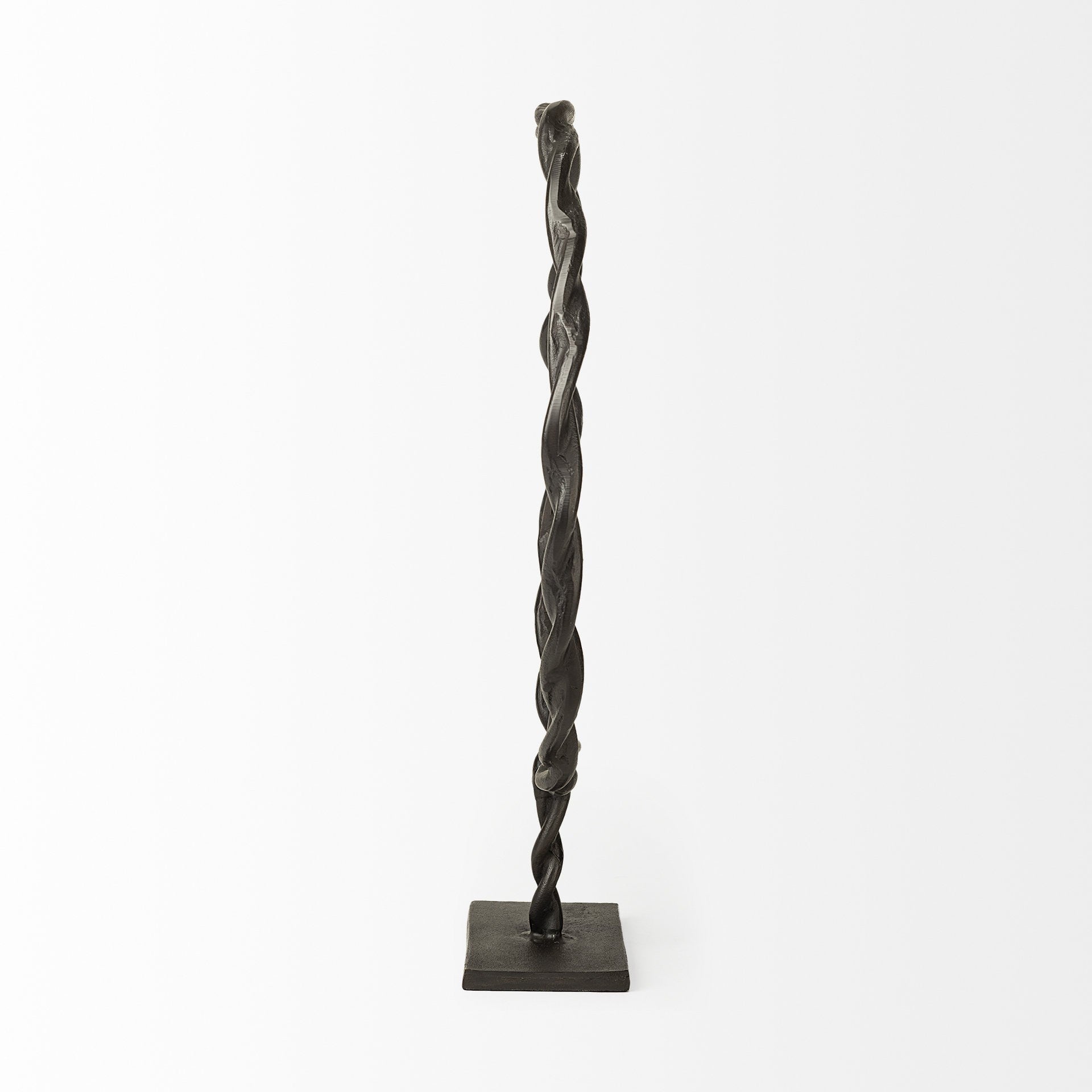 23" Black Metal Round Braided Tabletop Sculpture-3