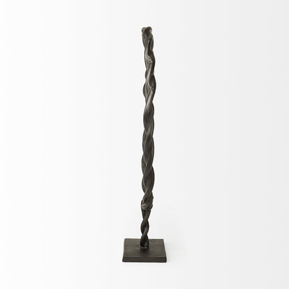 23" Black Metal Round Braided Tabletop Sculpture-3