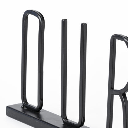 24" Black Metal Our Nest Tabletop Sculpture-5