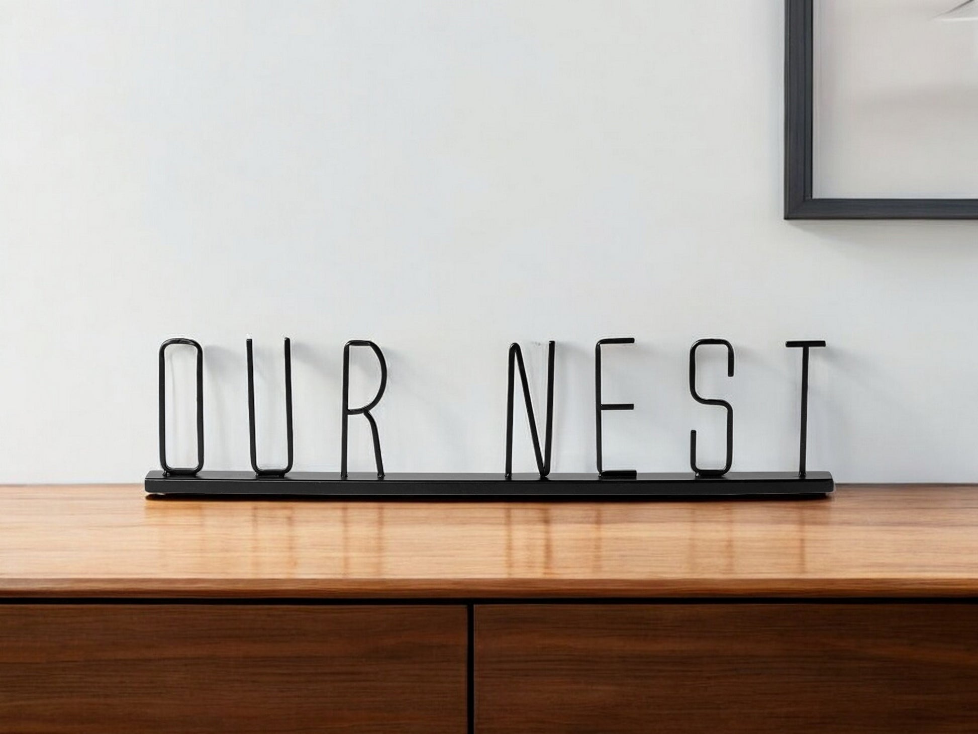 24" Black Metal Our Nest Tabletop Sculpture-0