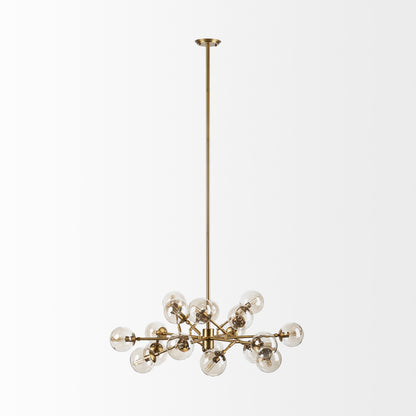 Gold Metal Eighteen Bulb Hanging Chandelier-1