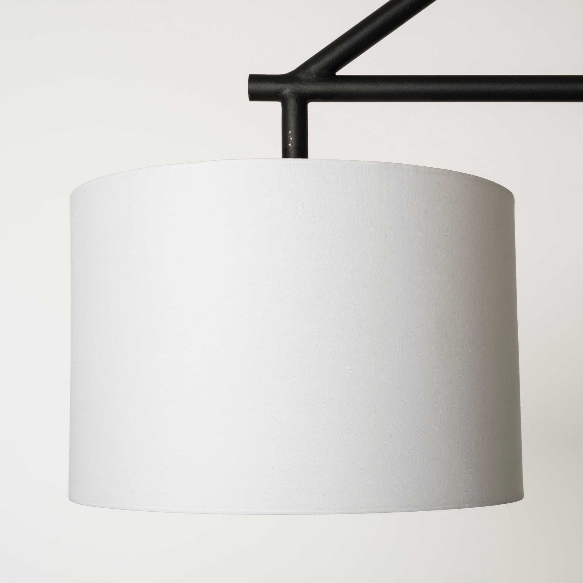 Metal Framed White Shade Three Bulb Hanging Light-4