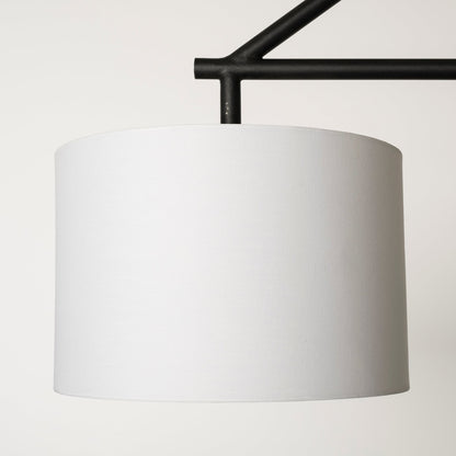 Metal Framed White Shade Three Bulb Hanging Light-4