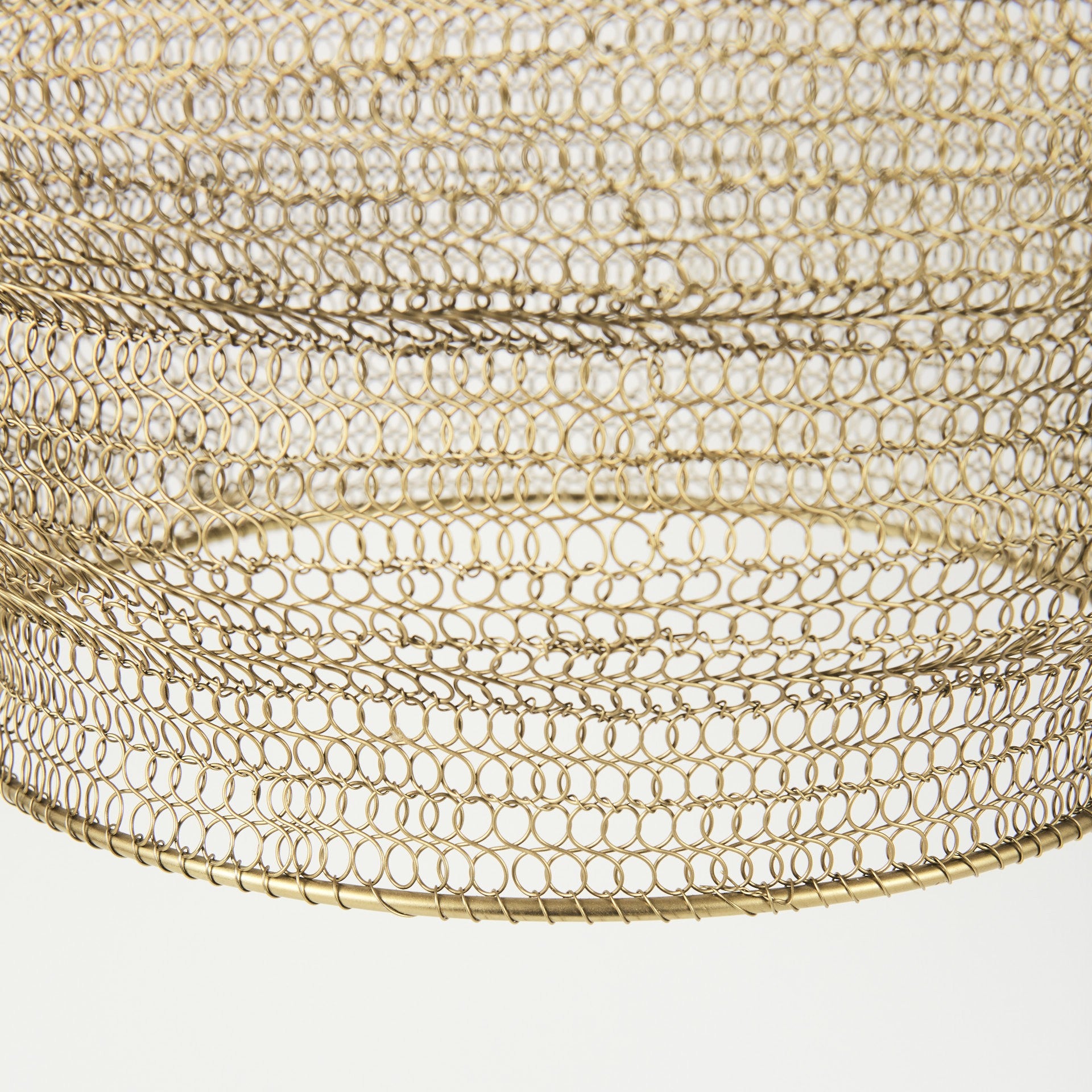 Gold Metal Wire Mesh Hanging Pendant Light-6