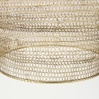 Gold Metal Wire Mesh Hanging Pendant Light-6