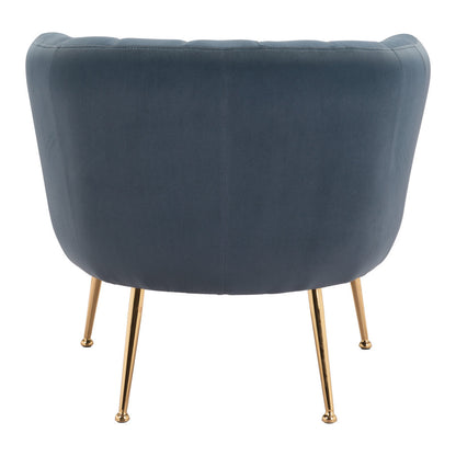 30" Gray And Gold Velvet And Upholstered Tufted Club Chair-4