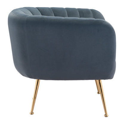 30" Gray And Gold Velvet And Upholstered Tufted Club Chair-2