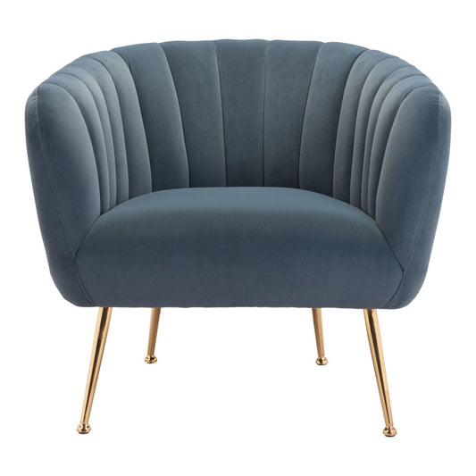 30" Gray And Gold Velvet And Upholstered Tufted Club Chair-3