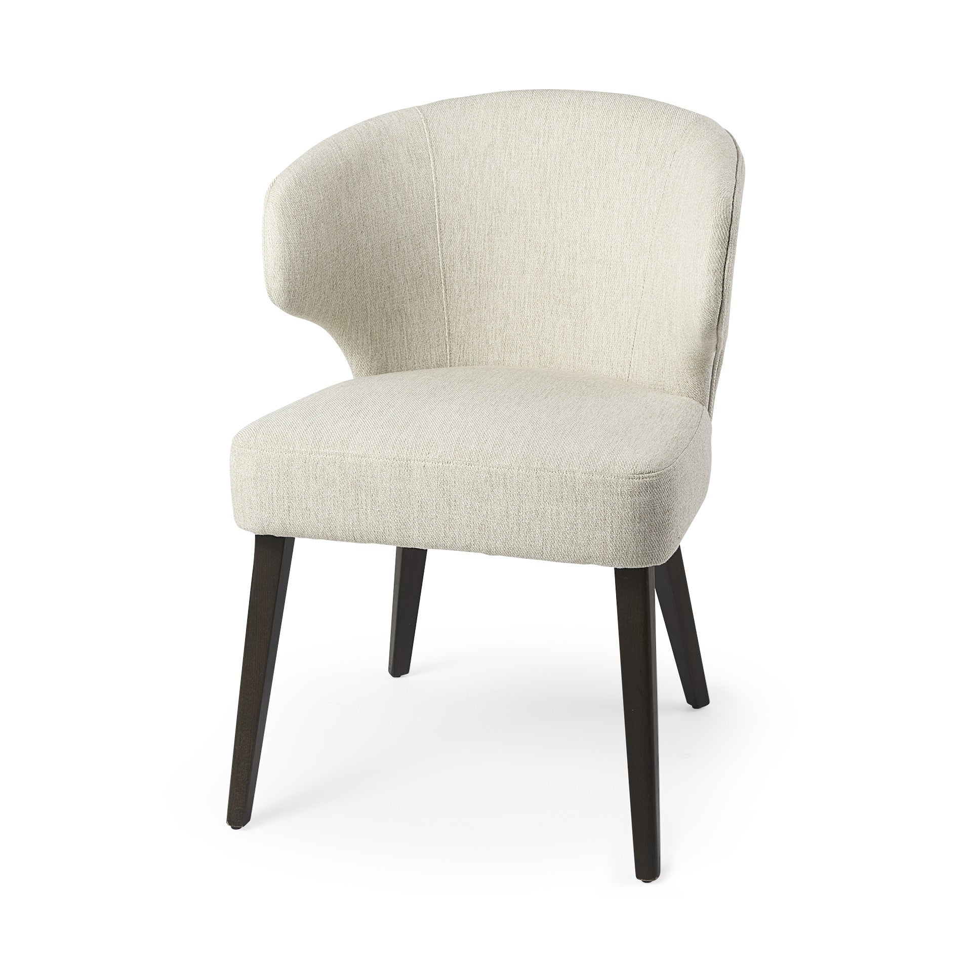 Ivory and Black Wingback Dining Side Chair-1