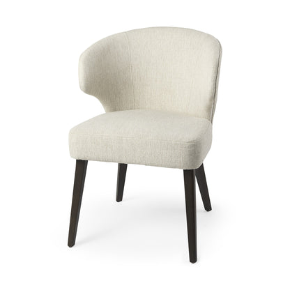 Ivory and Black Wingback Dining Side Chair-1