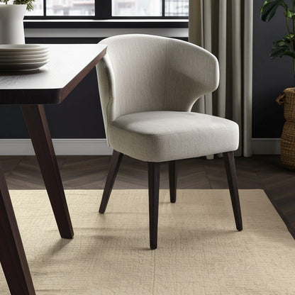 Ivory and Black Wingback Dining Side Chair-0