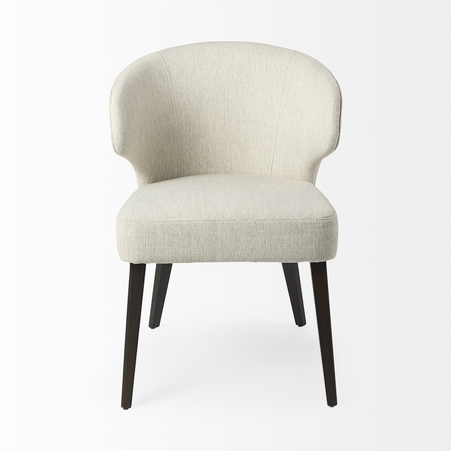 Ivory and Black Wingback Dining Side Chair-2