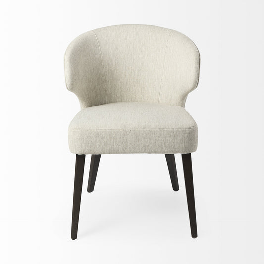 Ivory and Black Wingback Dining Side Chair-2