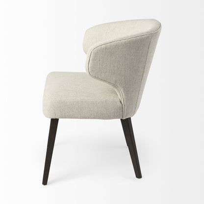 Ivory and Black Wingback Dining Side Chair-3