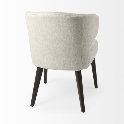 Ivory and Black Wingback Dining Side Chair-5