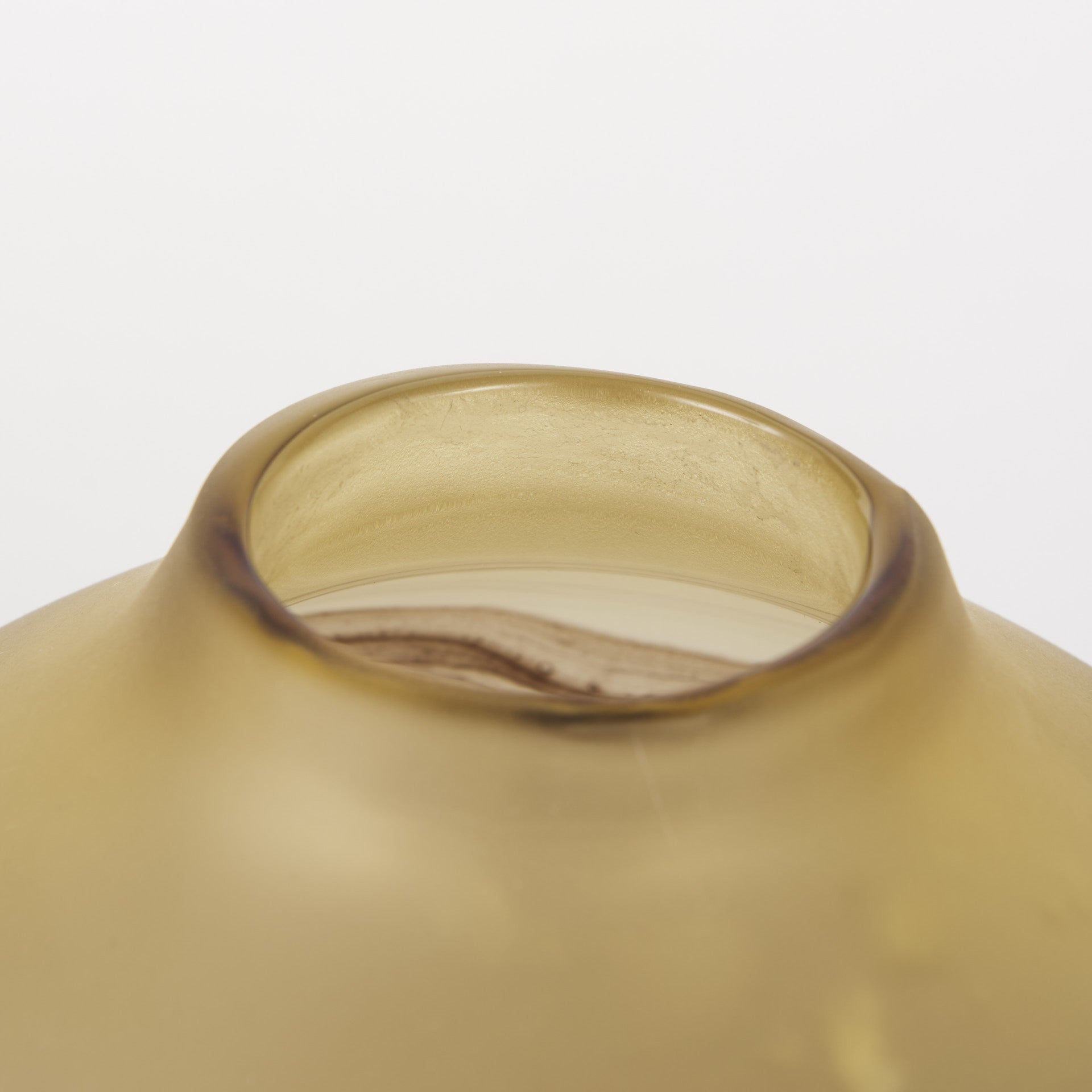 8" Yellow Abstract Cylinder Crystal Glass Table Vase-4