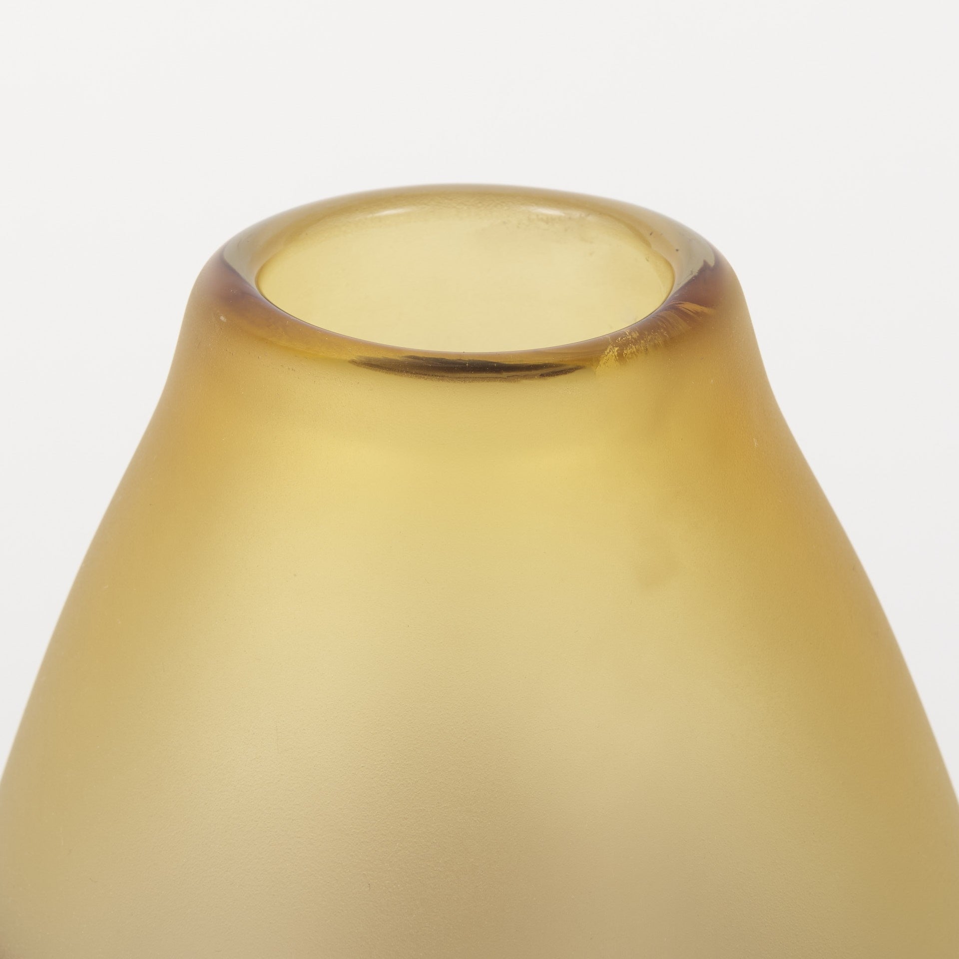 11" Yellow Abstract Cylinder Crystal Glass Table Vase-2
