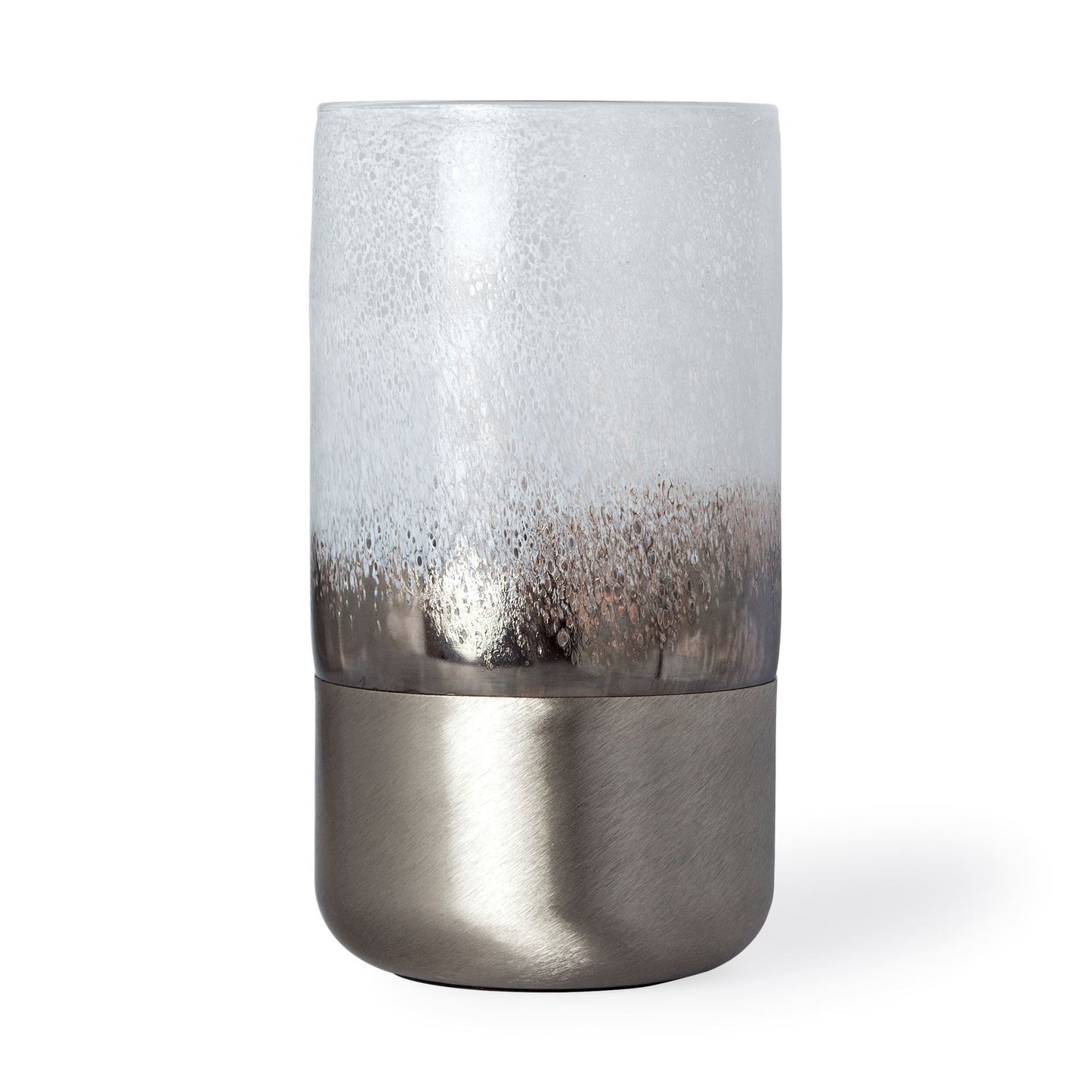 12" White Abstract Crystal Glass Cylinder Table Vase-1