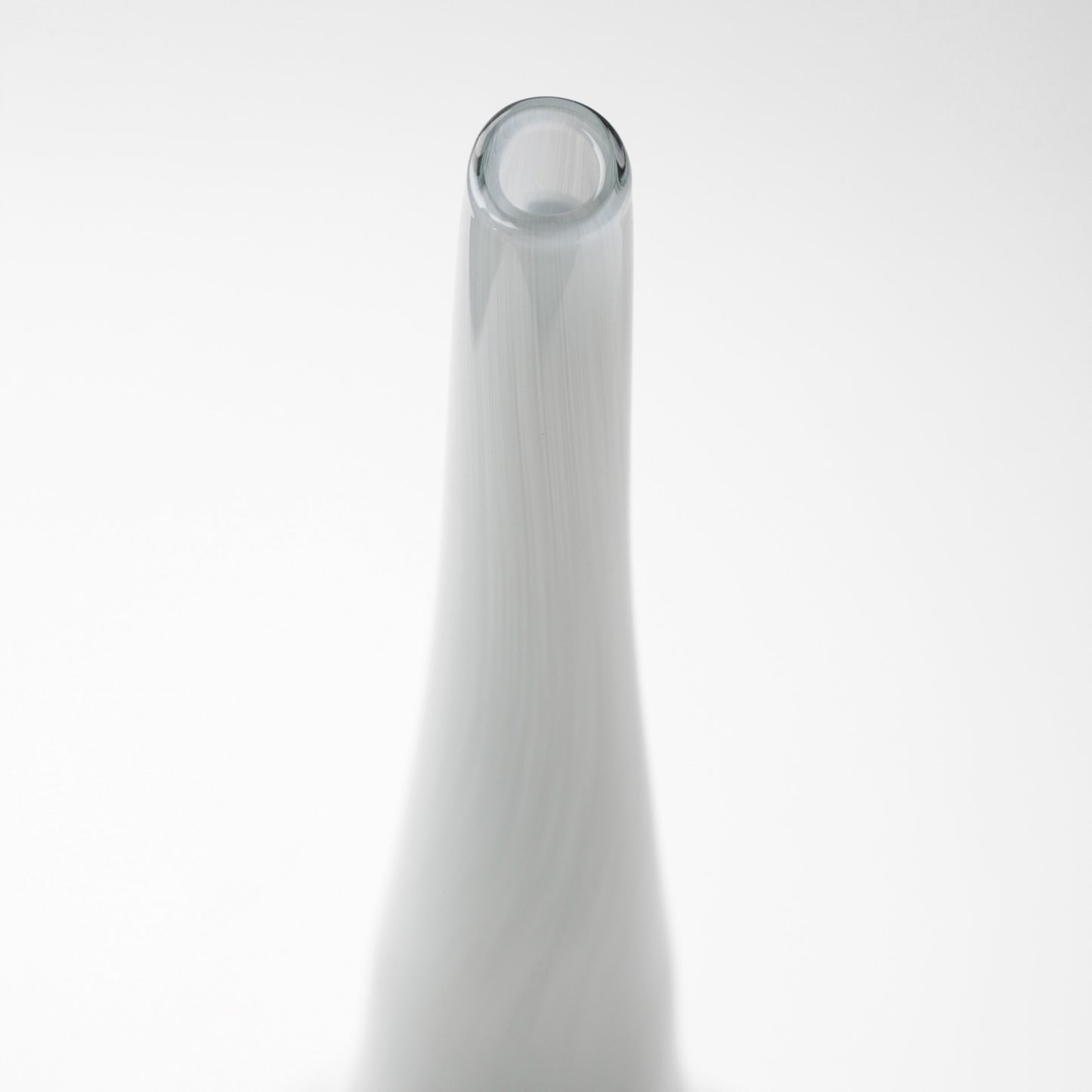 21" Blue Gray and Taupe Handblown Spun Glass Vase-2