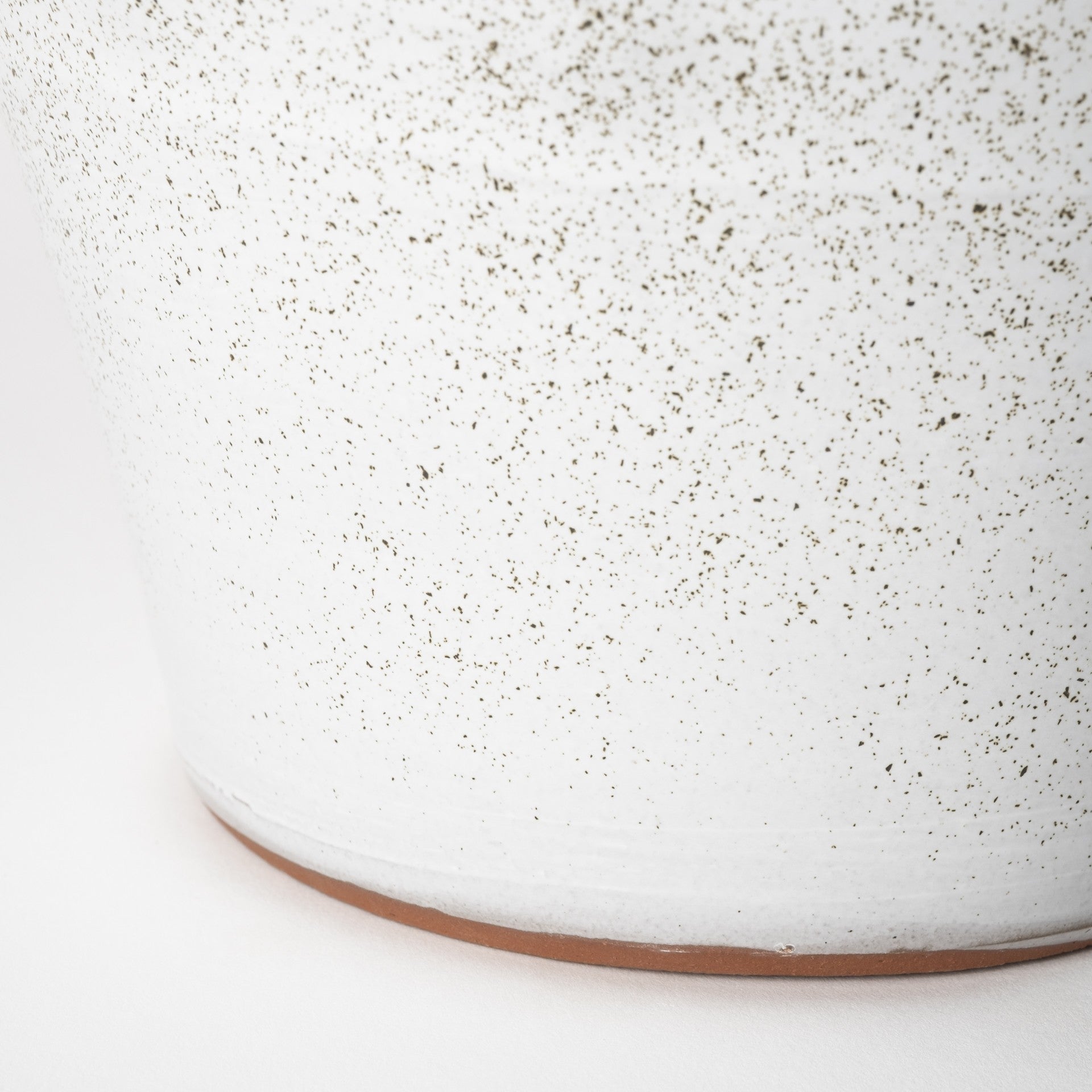 14" White Abstract Cylinder Ceramic Table Vase-4
