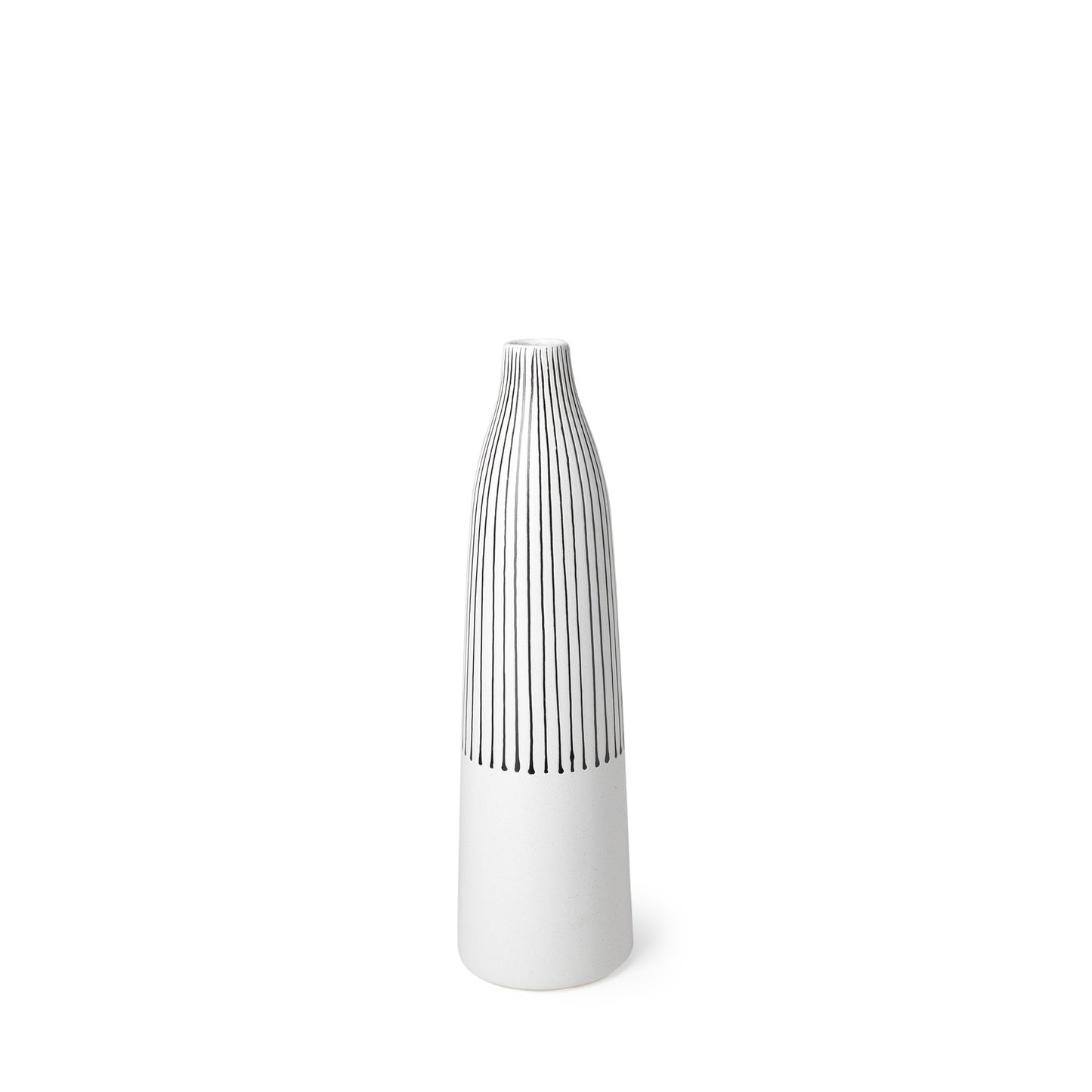 18" Black And White Abstract Cylinder Ceramic Table Vase-1