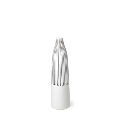 18" Black And White Abstract Cylinder Ceramic Table Vase-1