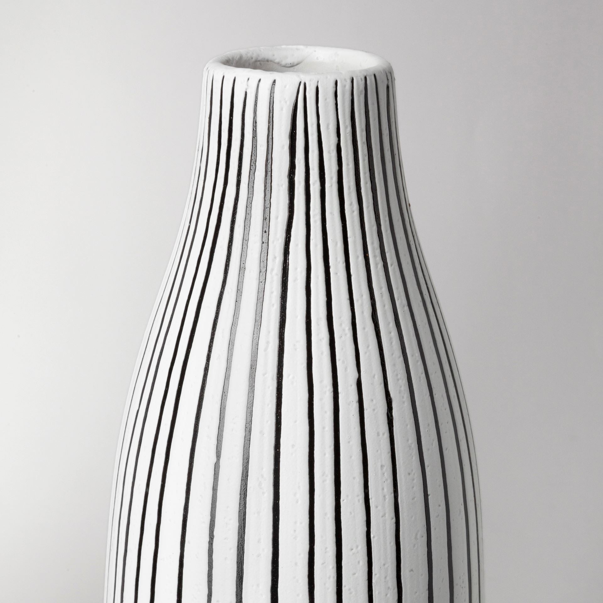 18" Black And White Abstract Cylinder Ceramic Table Vase-3