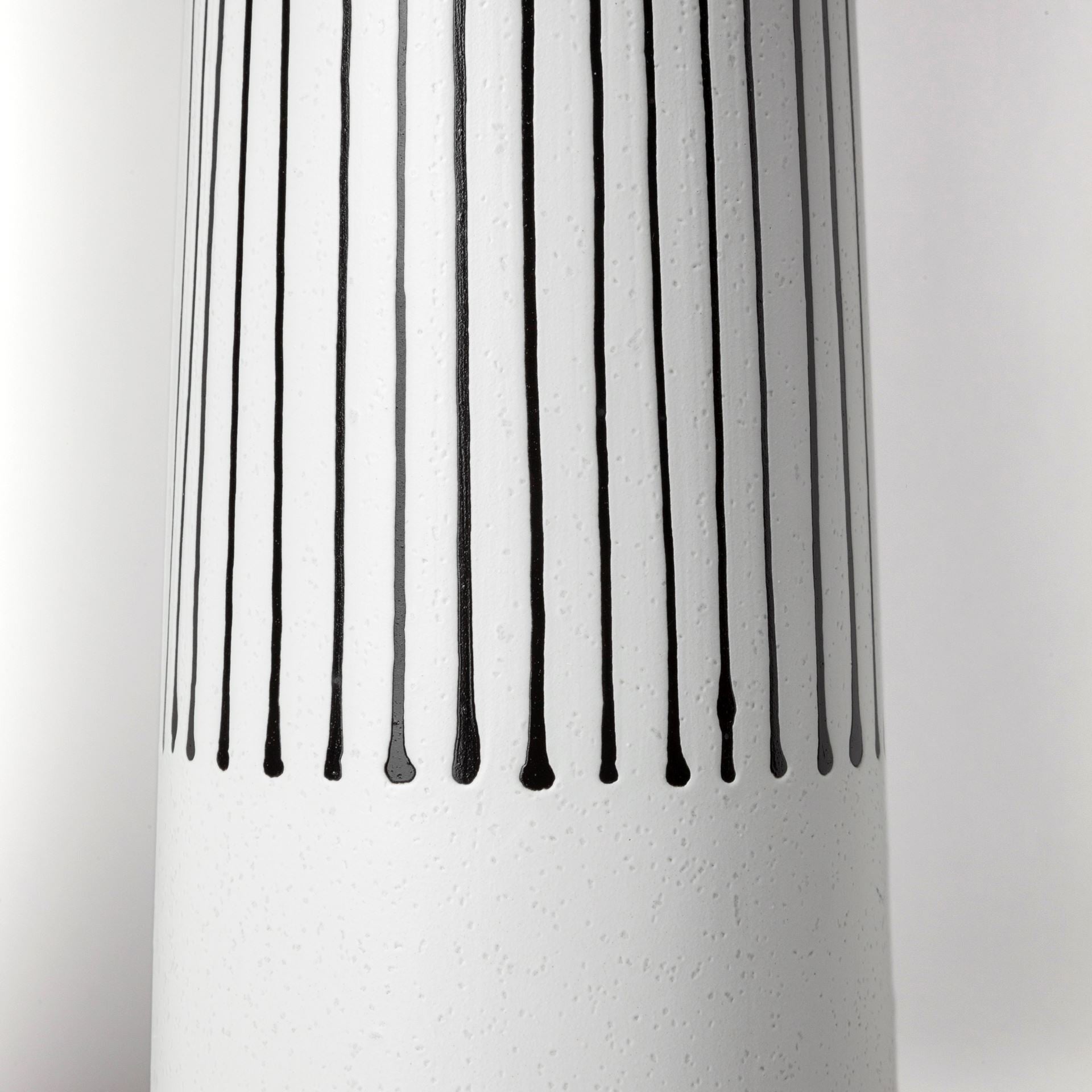 18" Black And White Abstract Cylinder Ceramic Table Vase-4