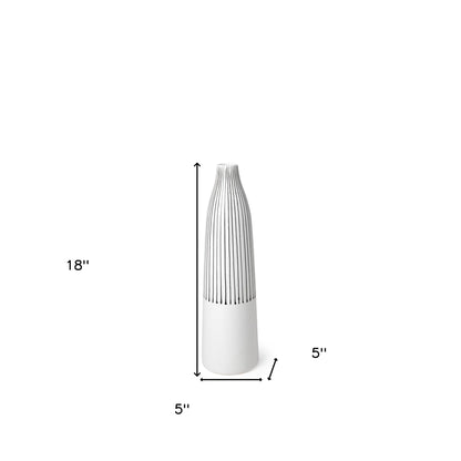18" Black And White Abstract Cylinder Ceramic Table Vase-7